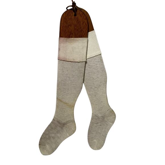 Vintage child’s Acram hosiery on wooden sock stretchers rustic primitive pair - Picture 2 of 6